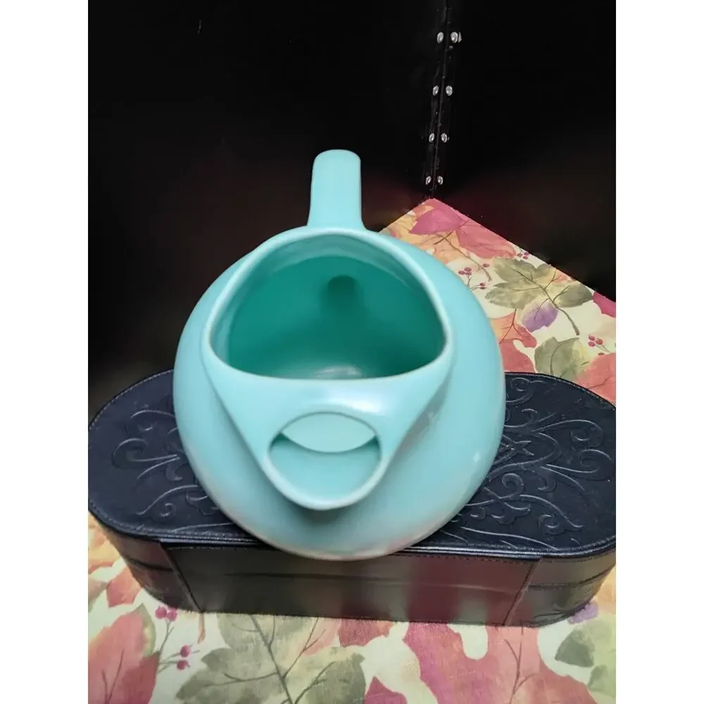 Vintage Franciscan Turquoise Ball pitcher Ice Lip 7